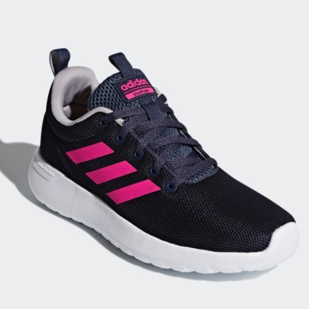 Adidas Lite Racer CLN Cloudfoam Running Shoes Navy Blue Pink Womens 6 NEW